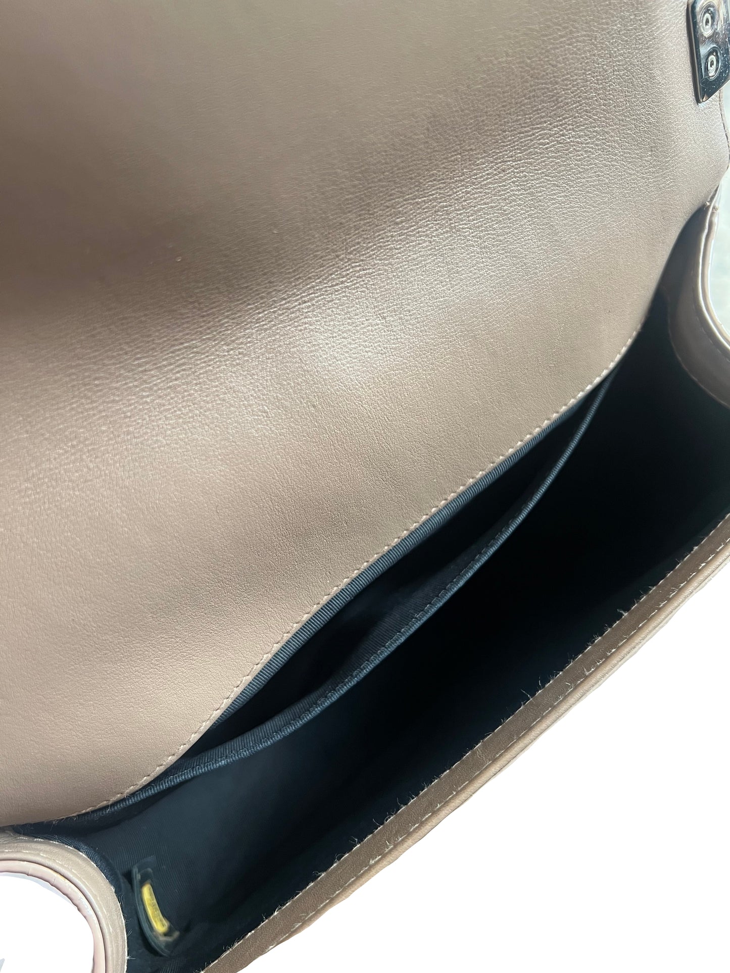 Chanel Patent Nude Old Medium Boy Bag