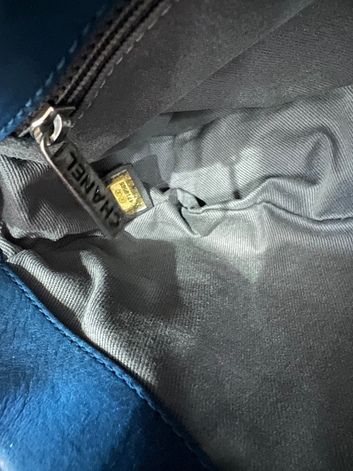 Chanel Teal Blue Iridescent Glint Flap Bag - Crinkled Calfskin