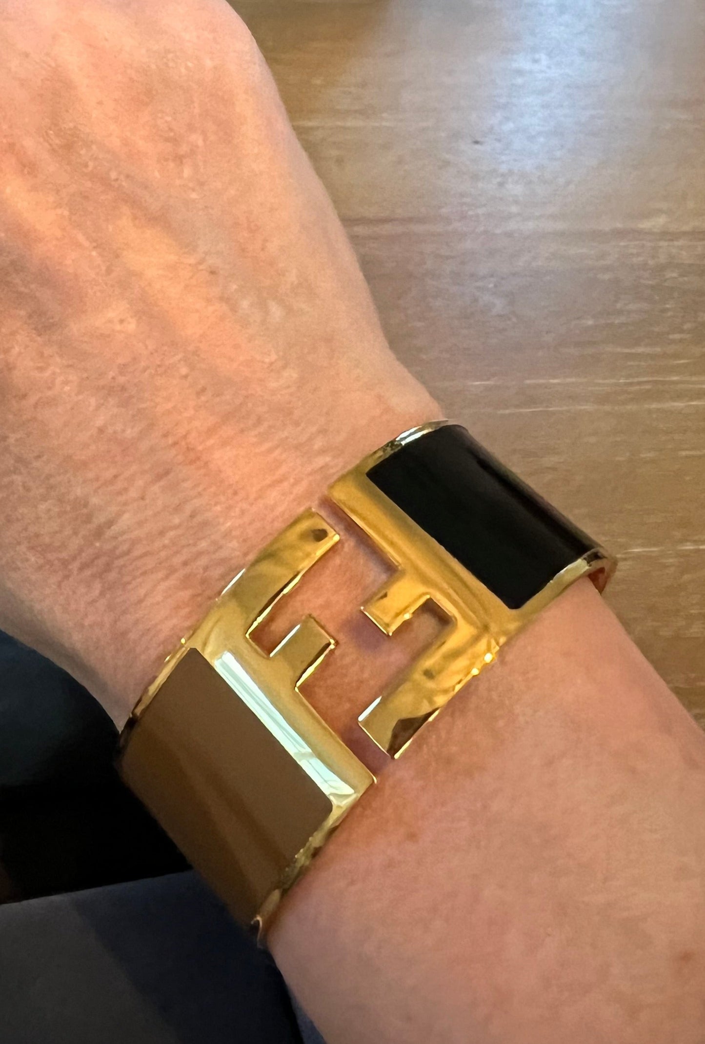 Fendi Enamel Black & Brown Fendista Bracelet