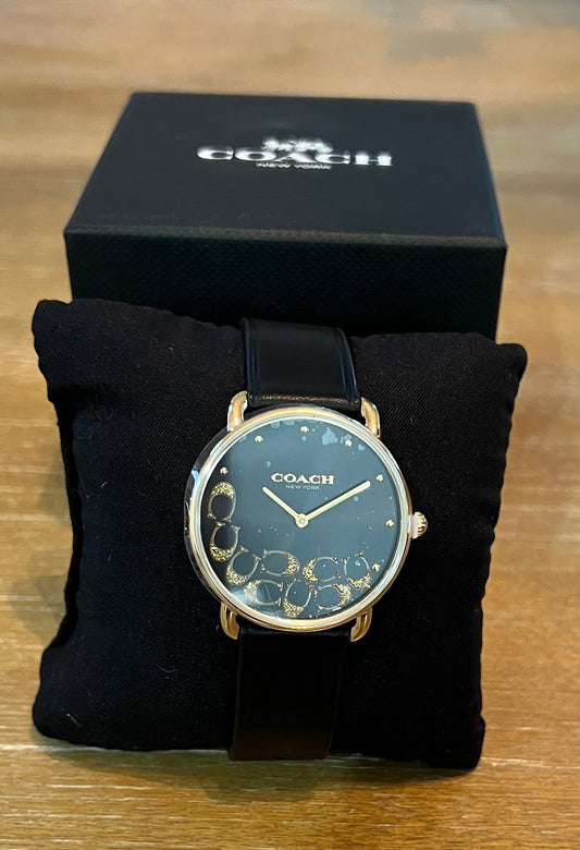 Coach Black Leather Elliott Watch