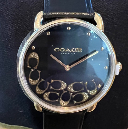 Coach Black Leather Elliott Watch