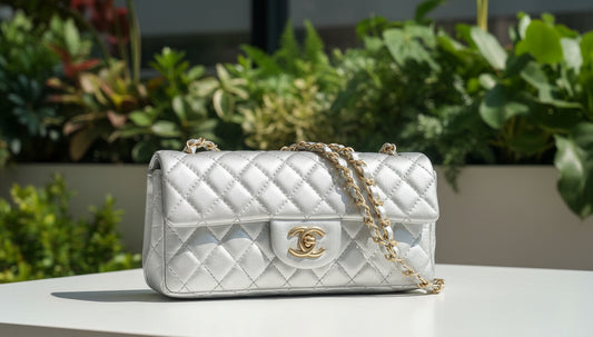 Chanel Silver East West Gold Hardware