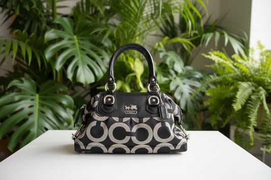 Coach Black and Gray Madison Satchel