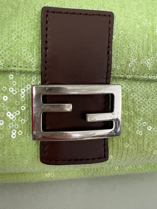 Fendi Lime Sequin Mamma Baguette