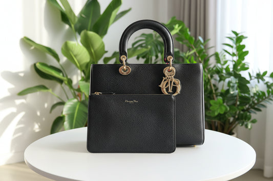 Dior Black Leather Diorissimo Large