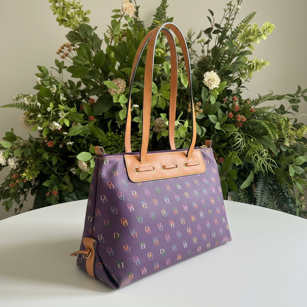 Dooney & Bourke Purple Multicolor Tote