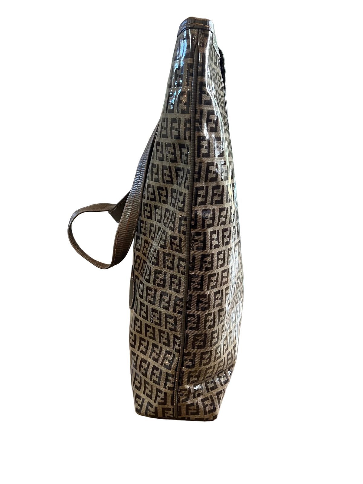 Fendi Vintage Crystal Monogram Coated Canvas Tote