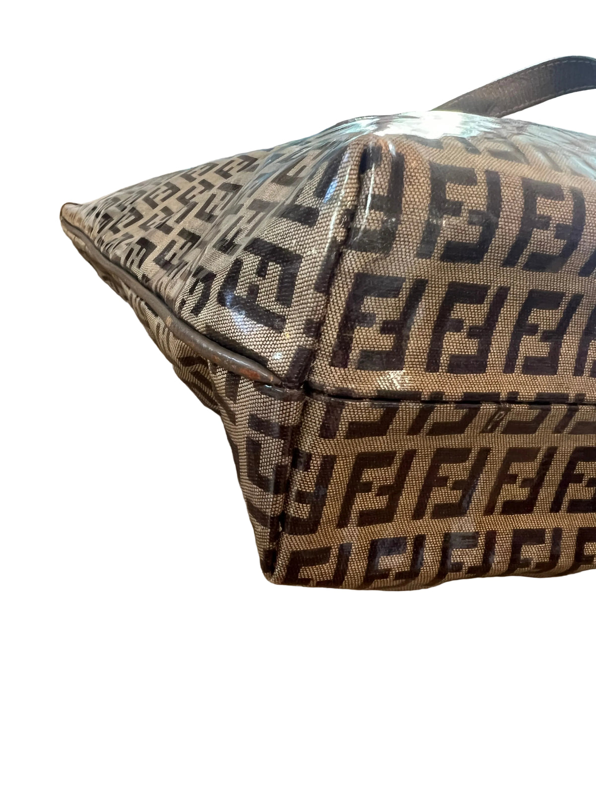 Fendi Vintage Crystal Monogram Coated Canvas Tote