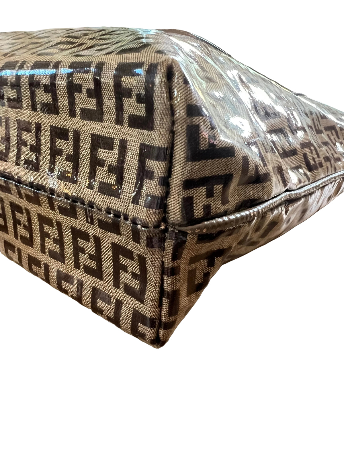 Fendi Vintage Crystal Monogram Coated Canvas Tote