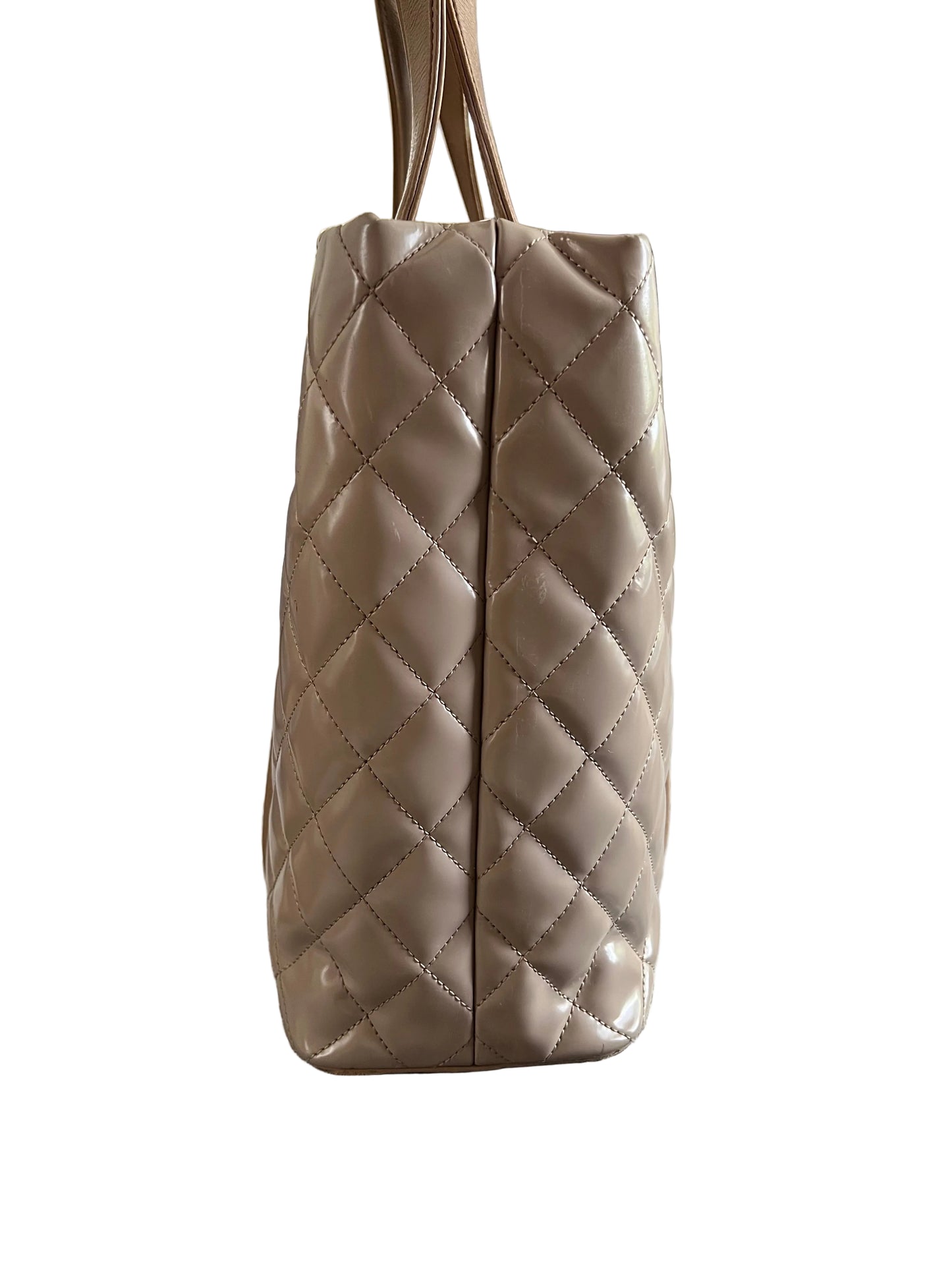 Chanel Beige Quilted Boy Tote Aged Glazed Calfskin