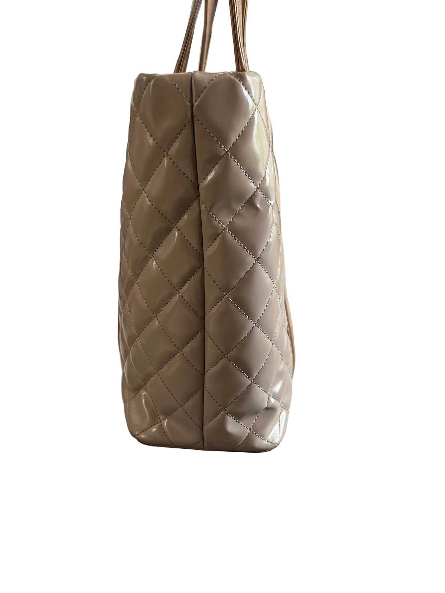Chanel Beige Quilted Boy Tote Aged Glazed Calfskin