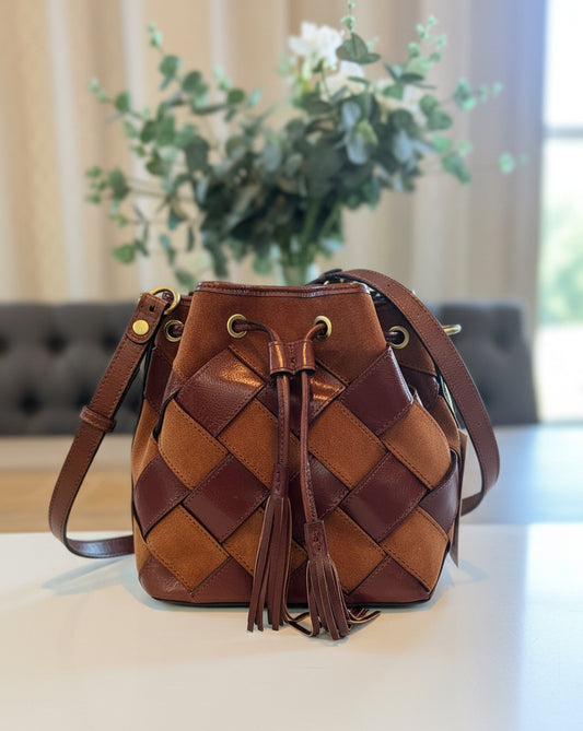 Patricia Nash Bellona Patchwork Leather Bucket