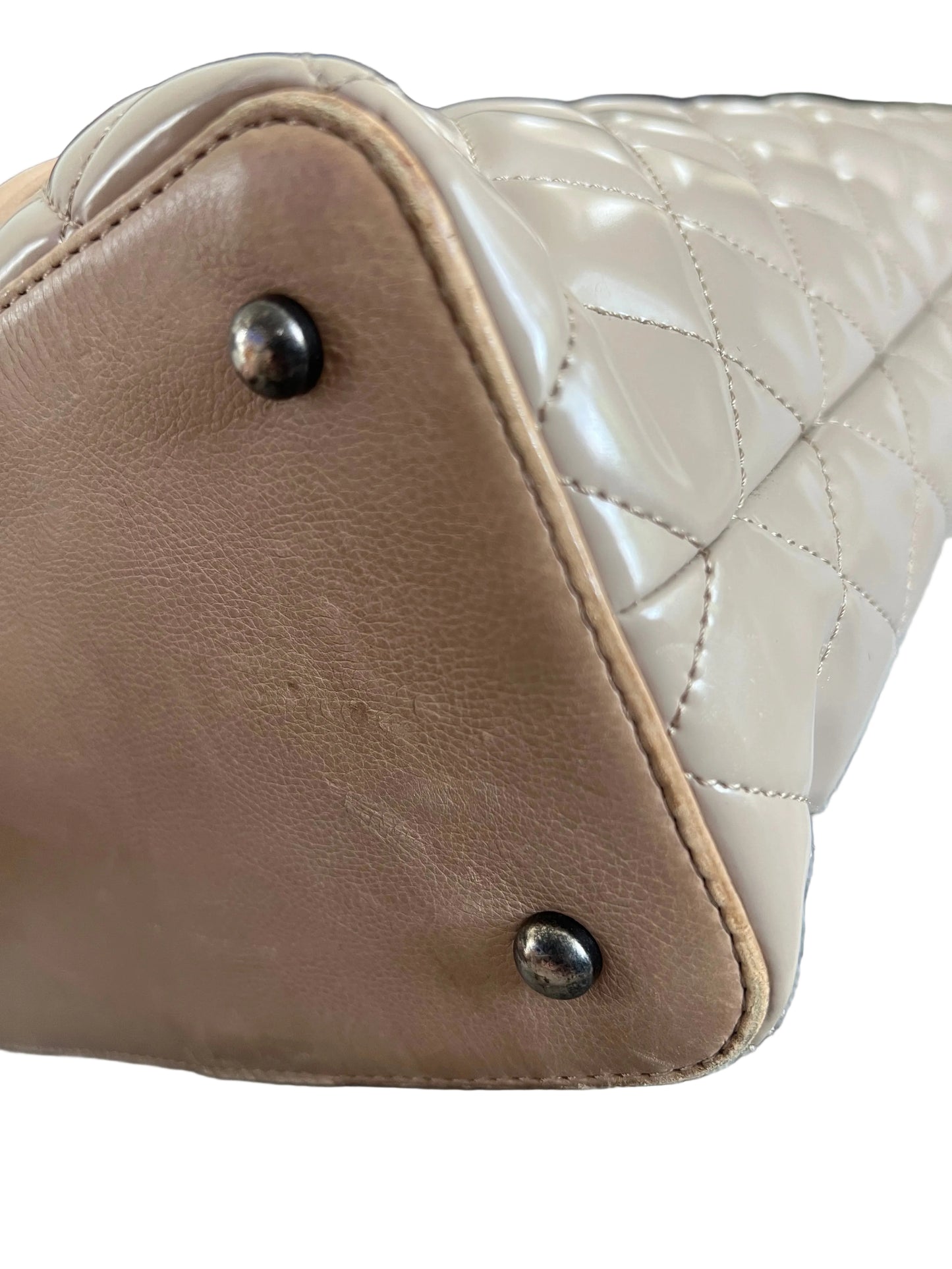 Chanel Beige Quilted Boy Tote Aged Glazed Calfskin