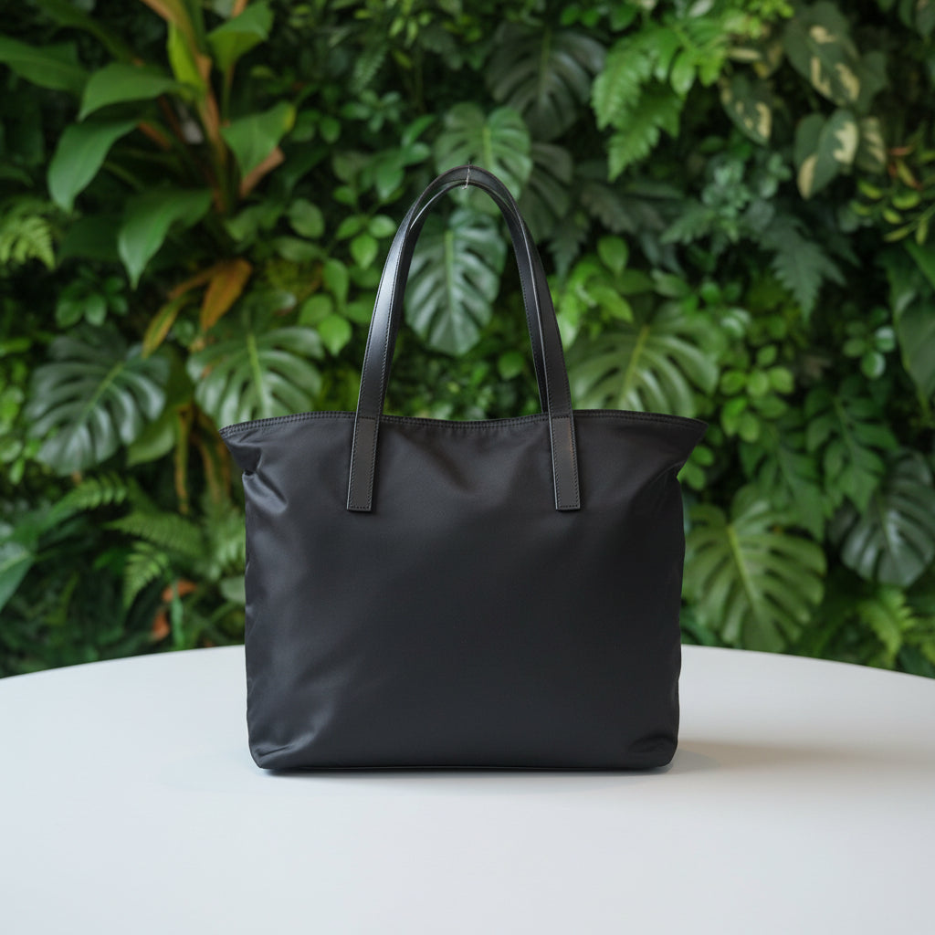 Prada Black Nylon Zipper Tote Large