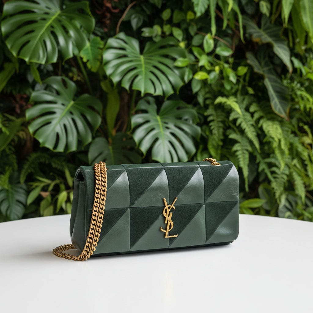 Saint Laurent Green Suede & Leather Jamie Bag Medium