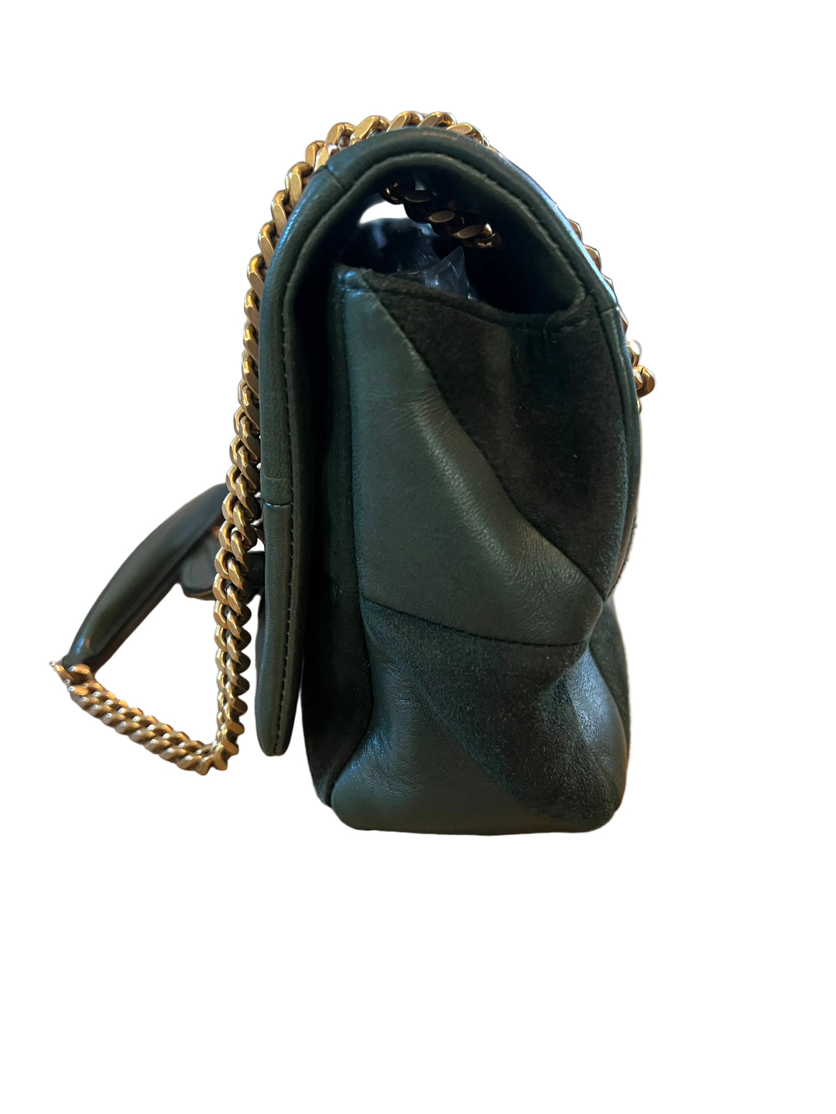 Saint Laurent Green Suede & Leather Jamie Bag Medium