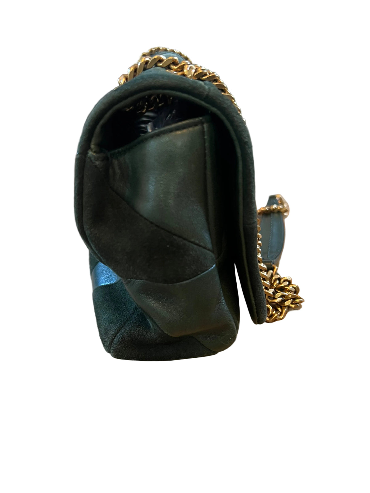 Saint Laurent Green Suede & Leather Jamie Bag Medium