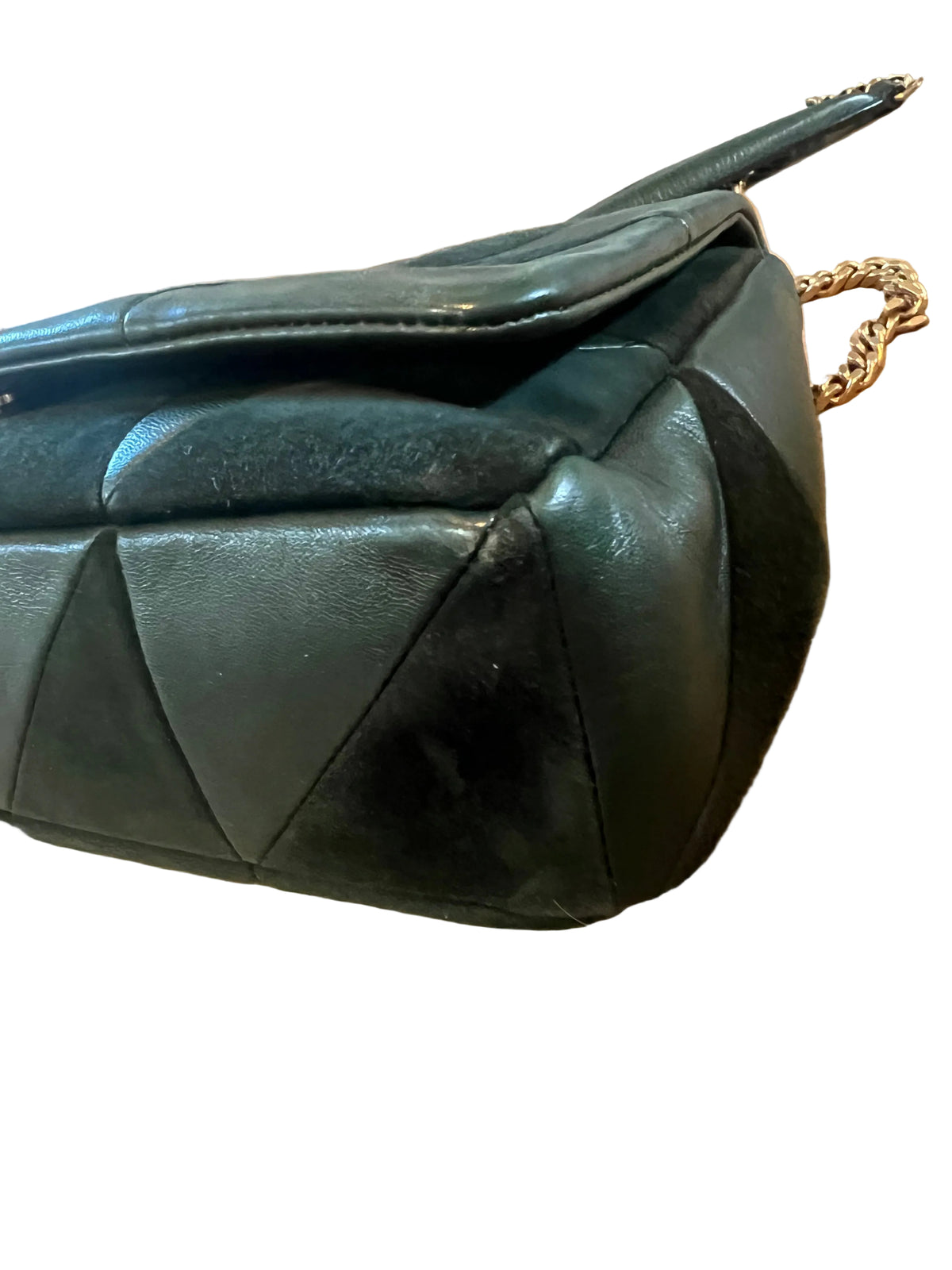Saint Laurent Green Suede & Leather Jamie Bag Medium