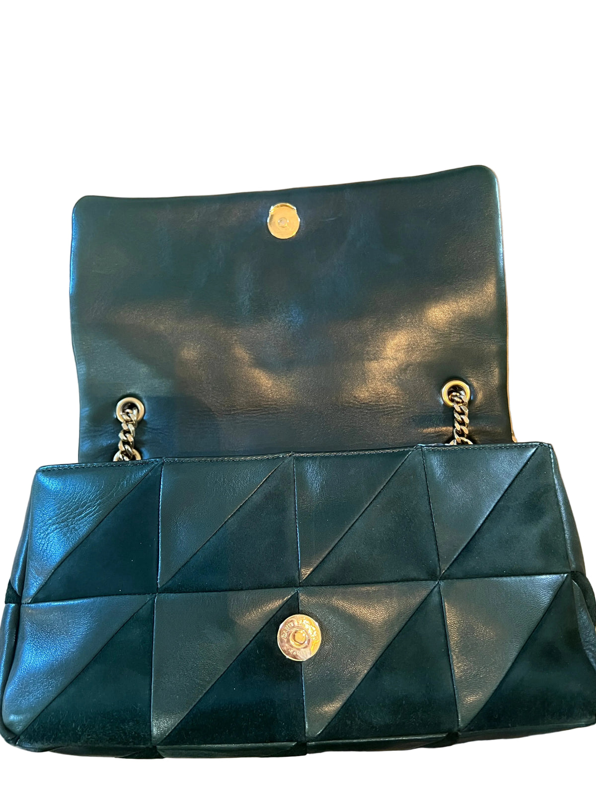 Saint Laurent Green Suede & Leather Jamie Bag Medium
