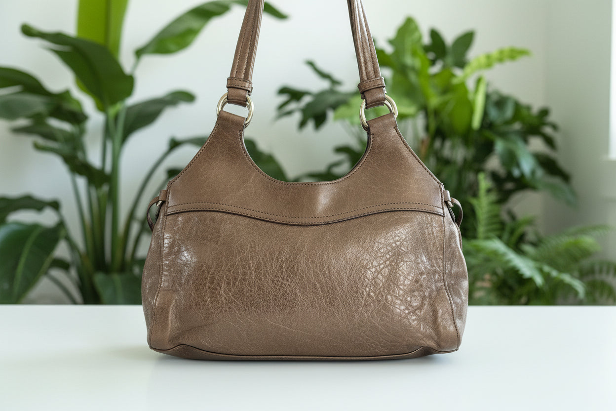 Miu Miu Vintage Distressed Brown Leather Satchel