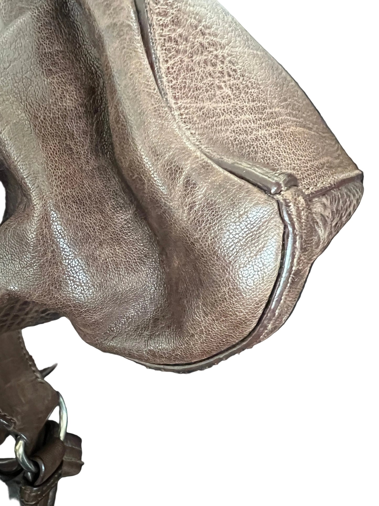 Miu Miu Vintage Distressed Brown Leather Satchel