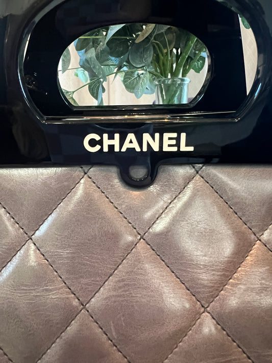 Chanel Gray Calfskin Delivery Tote