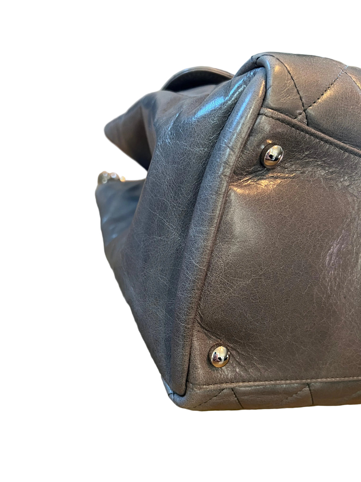 Chanel Gray Calfskin Delivery Tote