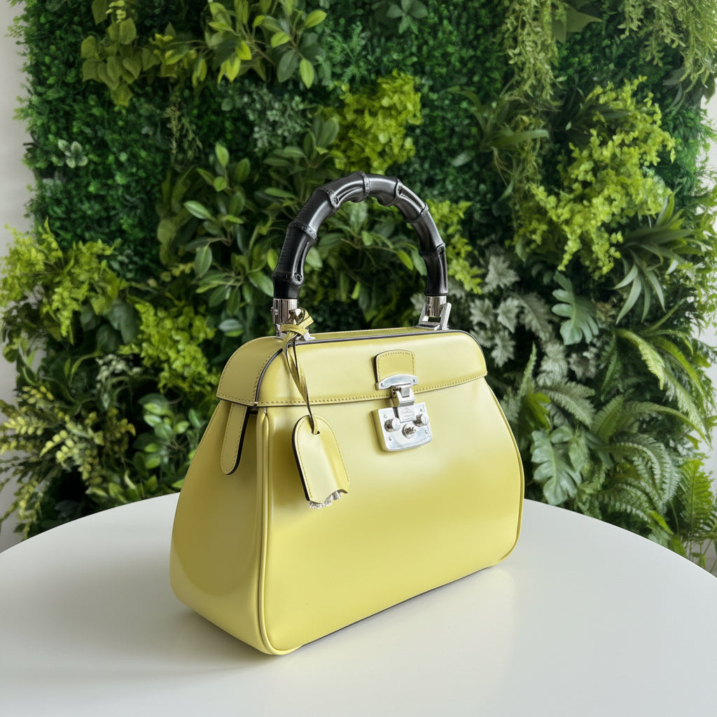 Gucci Yellow Lady Lock Bamboo