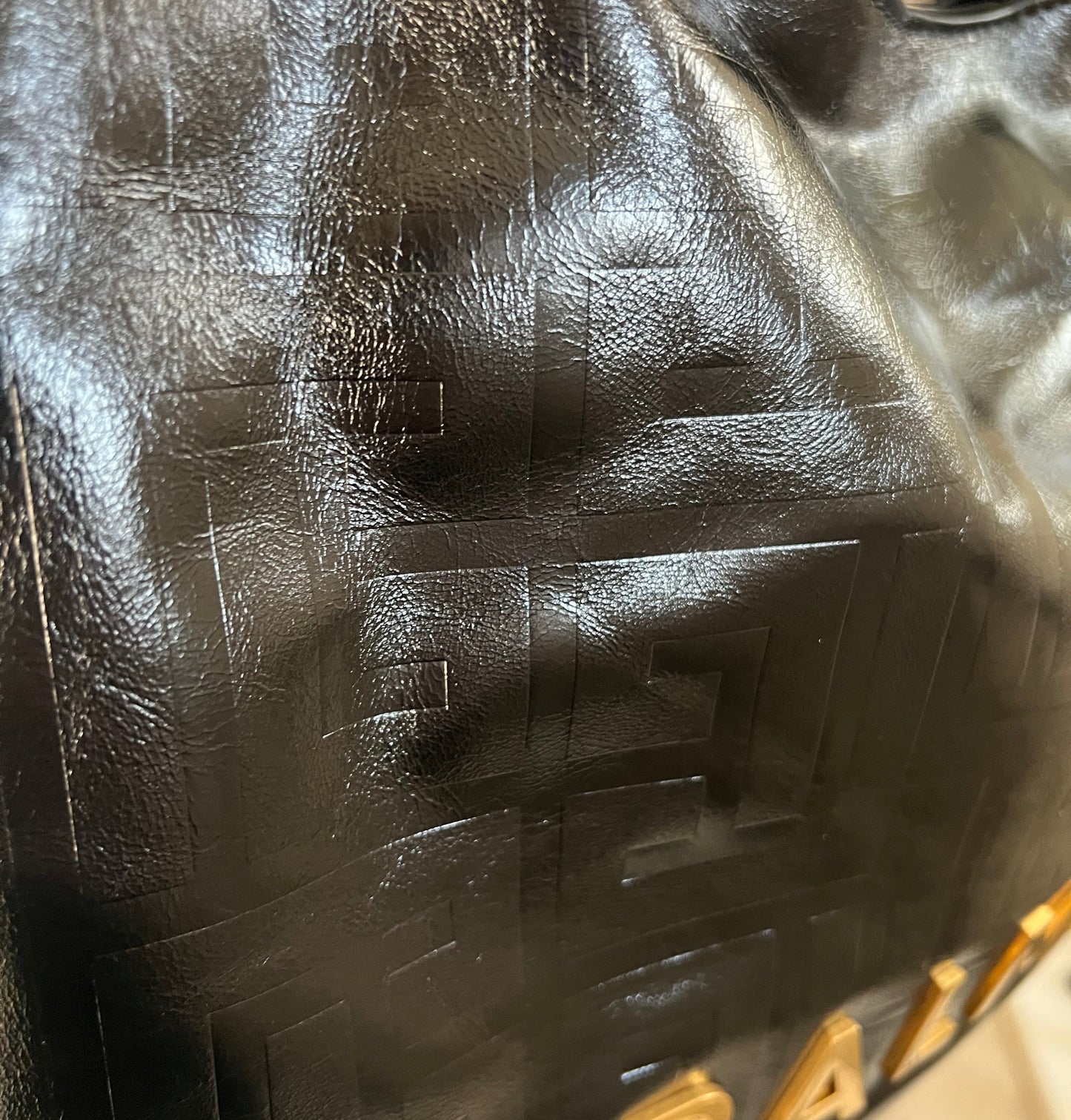 Balmain 1945 Moon Shoulder Bag in PB Embossed Crinkle Leather