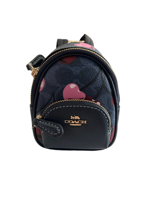 Coach Mini Cherry Navy Backpack Bag Charm