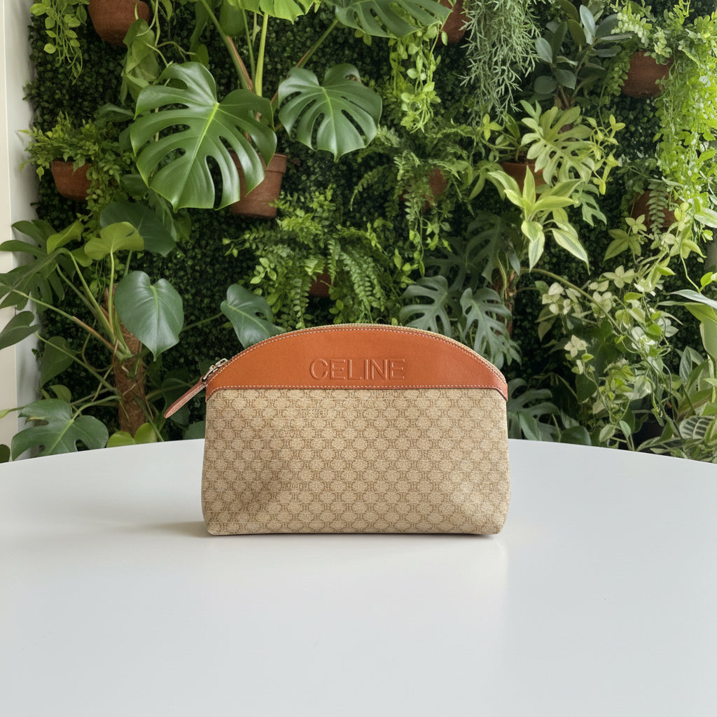 Celine Vintage Triomphe Large Cosmetic Pouch