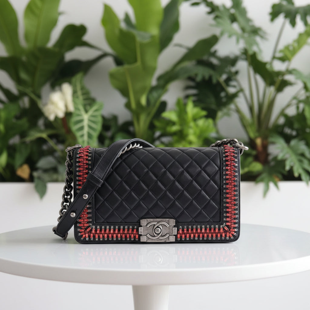 Chanel 2014 Limited Edition Medium Black Lambskin with Rhinestones