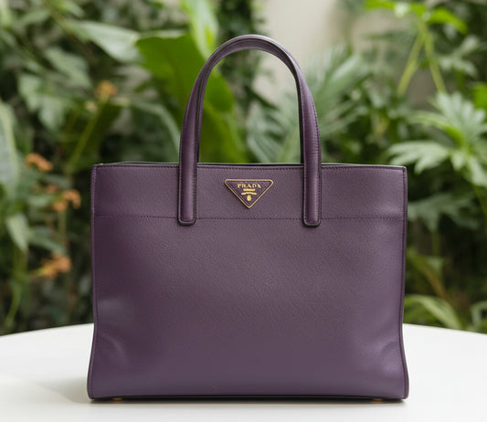 Prada Soft Saffiano Leather Triple Compartment Tote