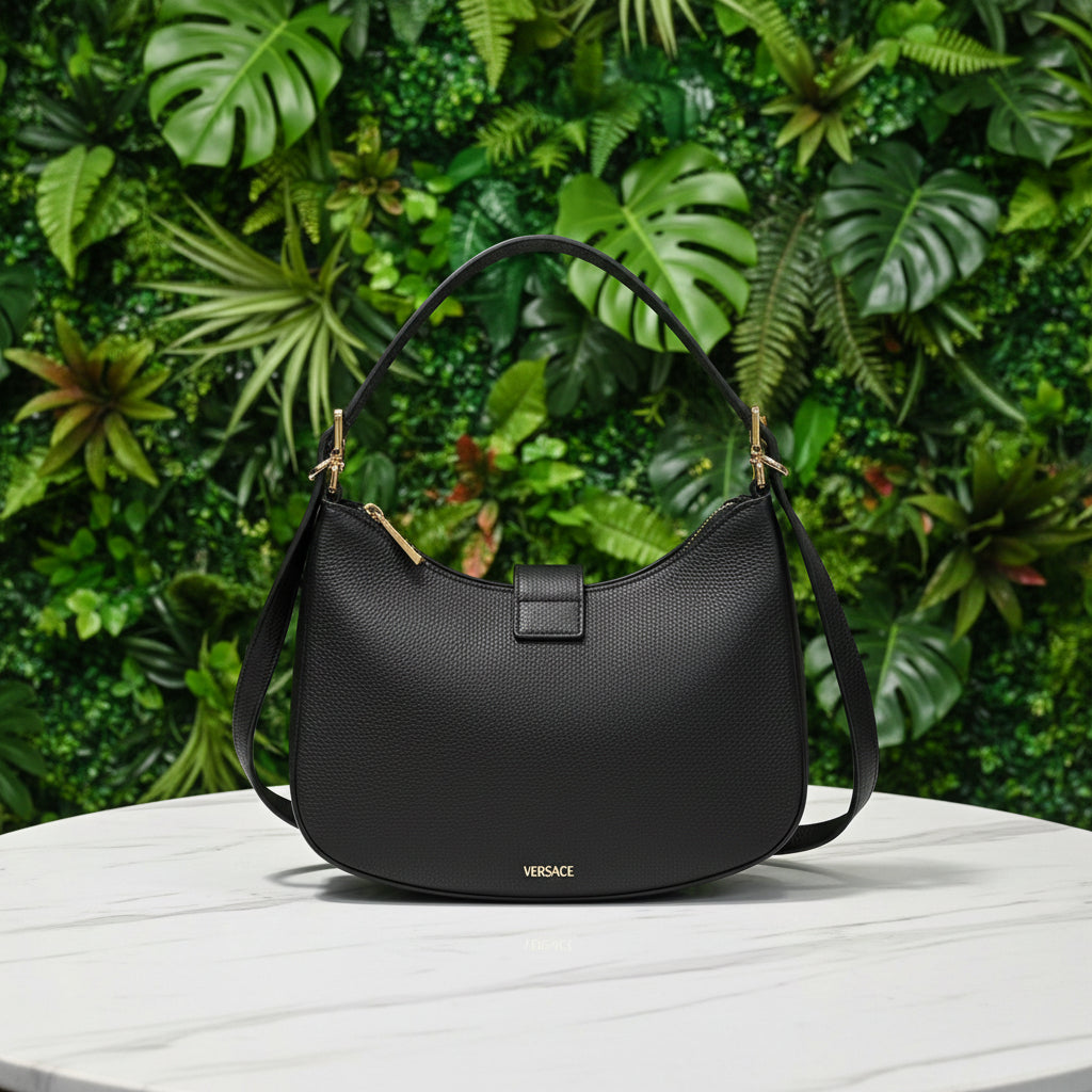 Versace Black Virtus Shoulder Bag