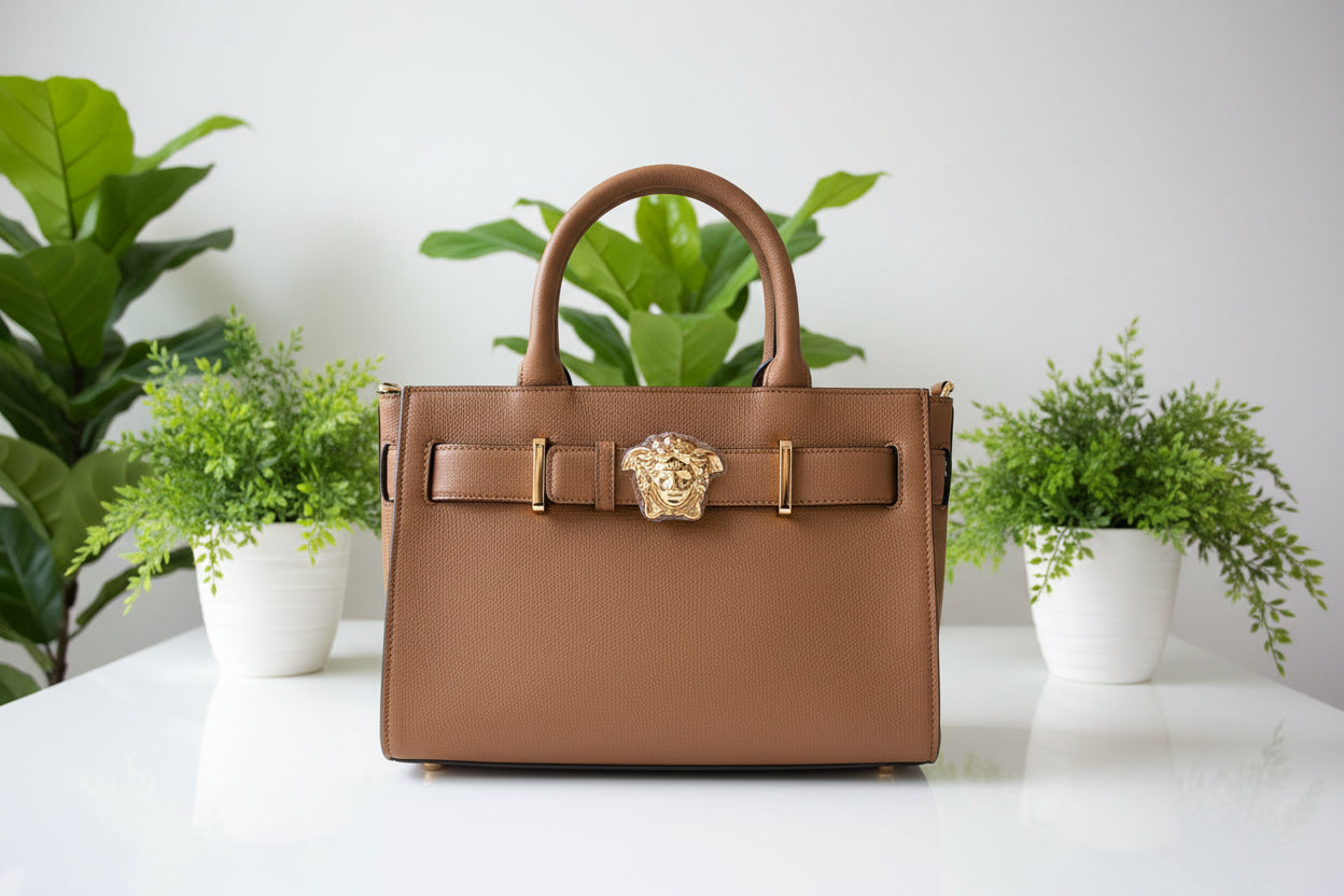 Versace Leather Medusa Small Tote