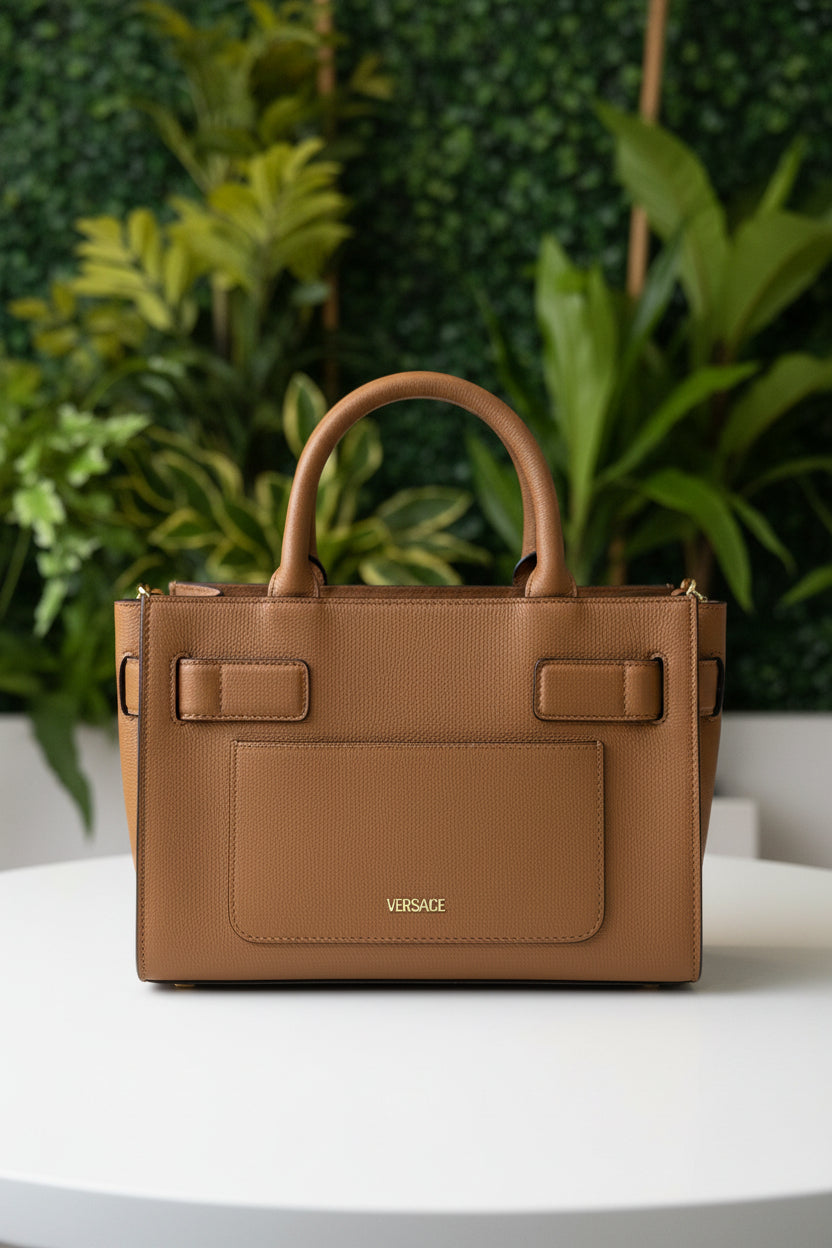 Versace Leather Medusa Small Tote