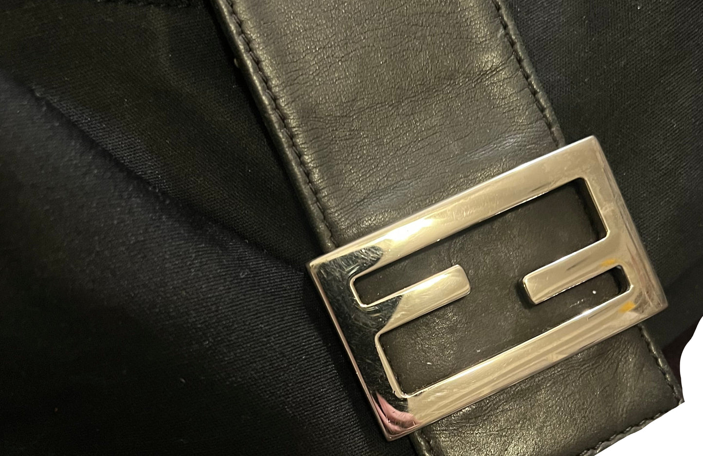 Fendi Black Neoprene Half Moon Shoulder Bag