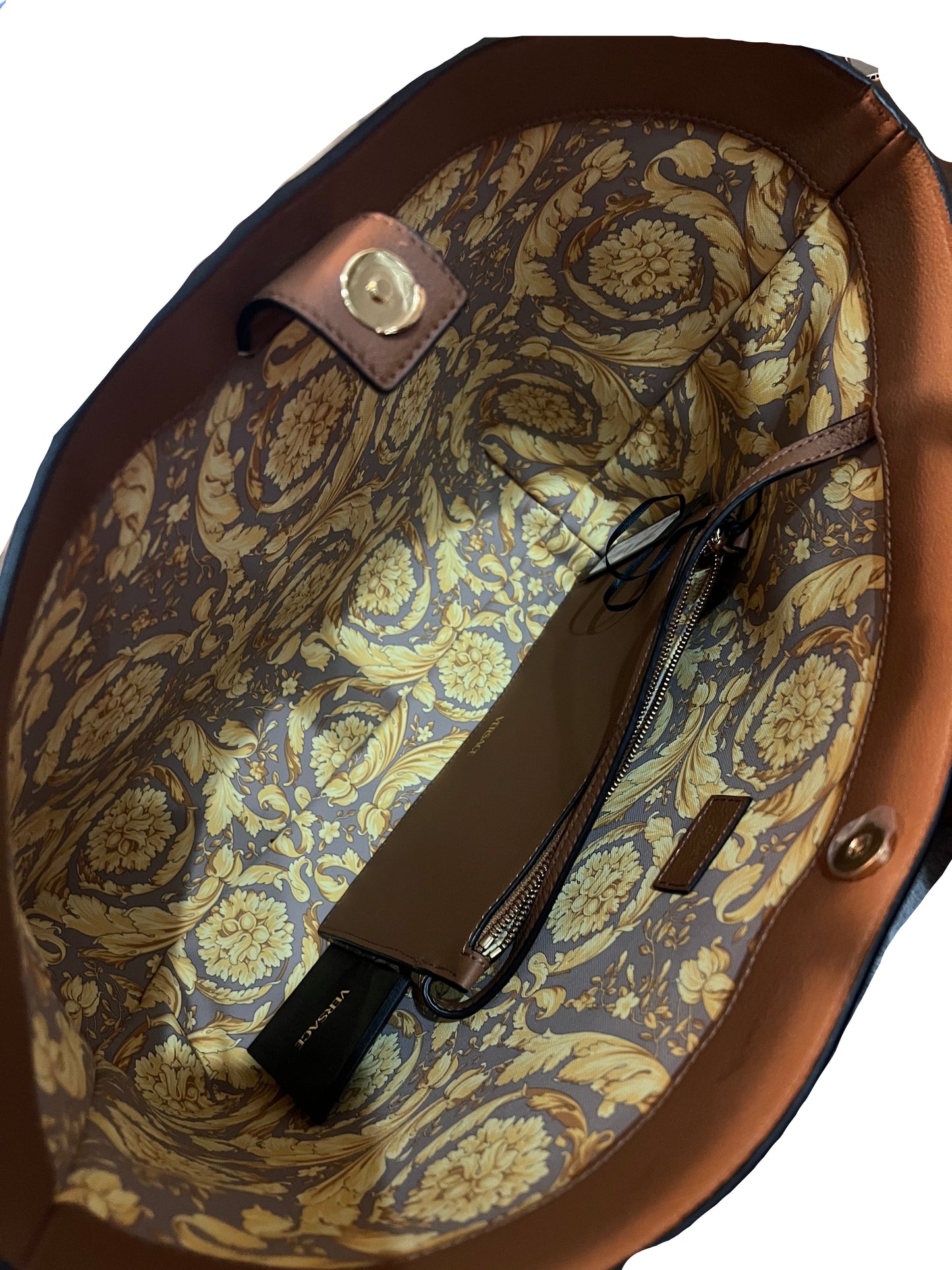 Versace Brown Medusa Tote w/ Pochette