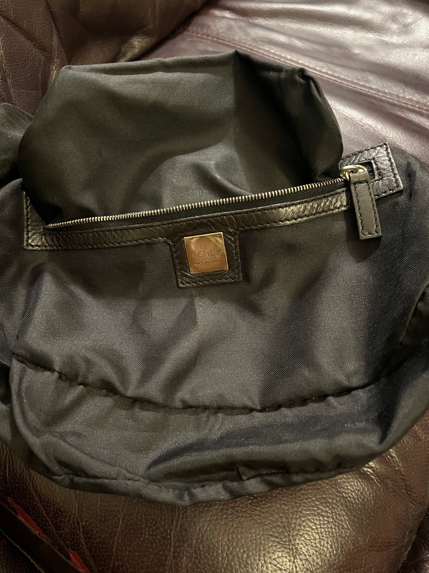 Fendi Black Neoprene Half Moon Shoulder Bag