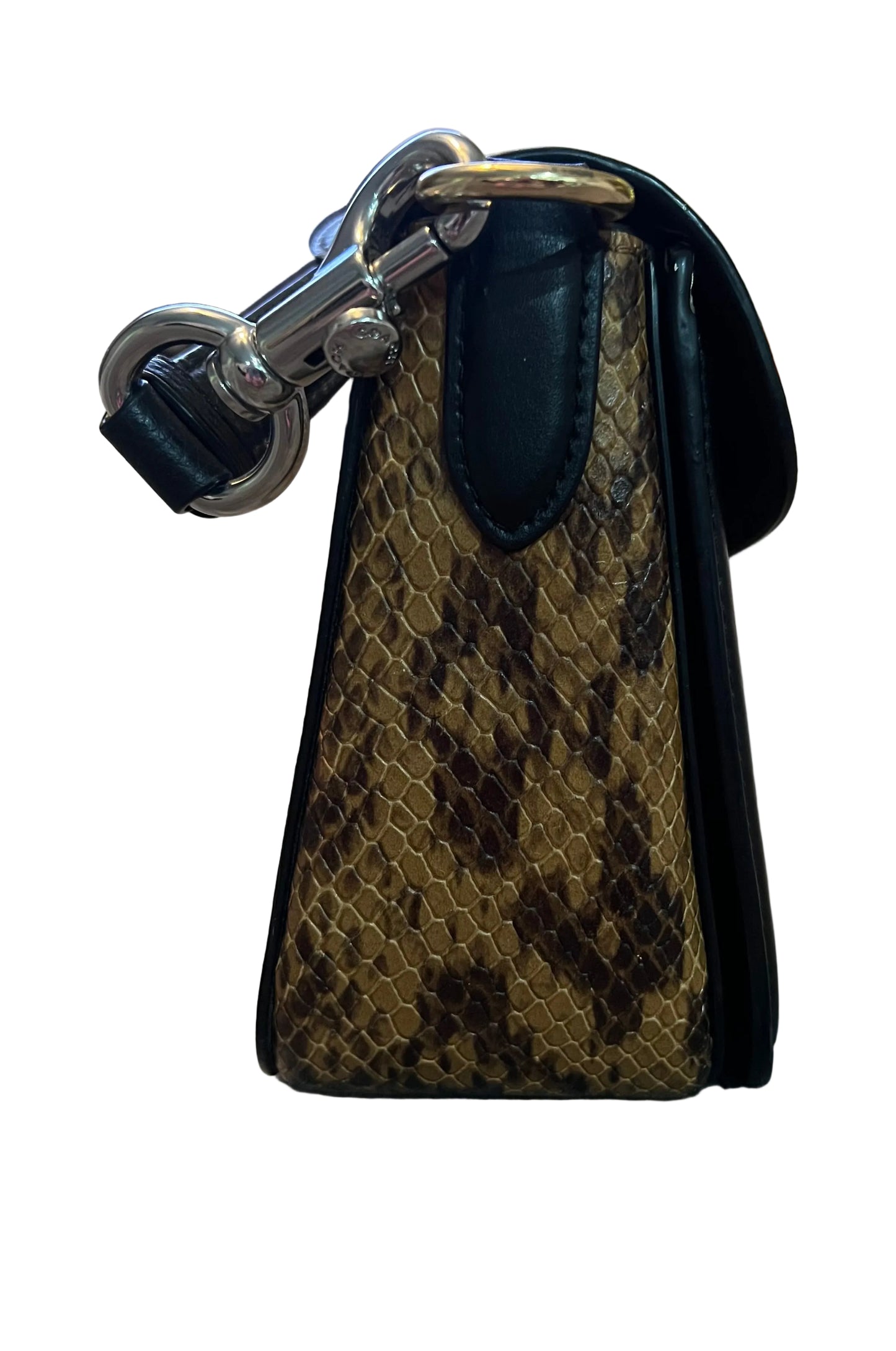 Coach Signature Canvas & Snakeskin Georgia Bag