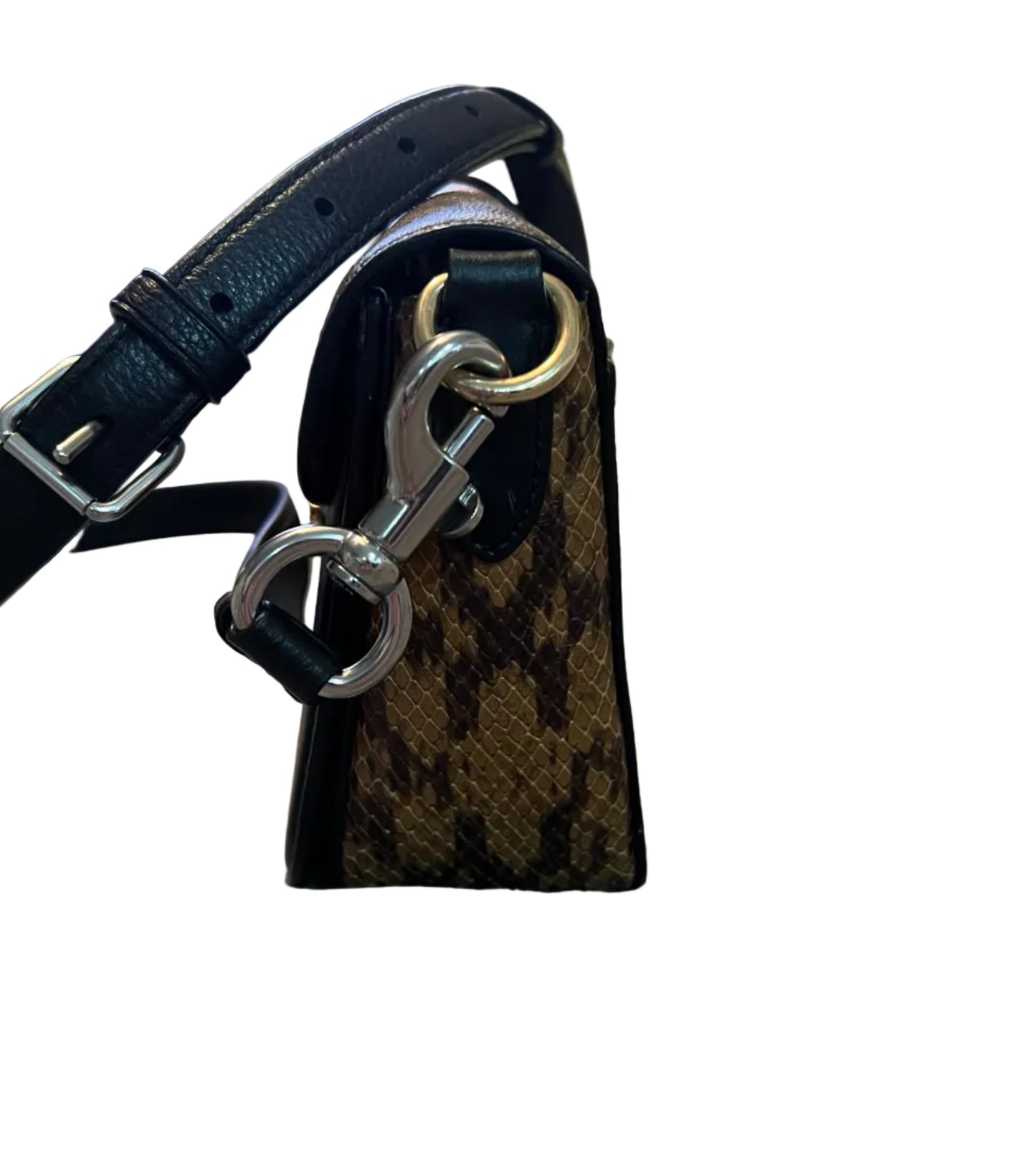 Coach Signature Canvas & Snakeskin Georgia Bag