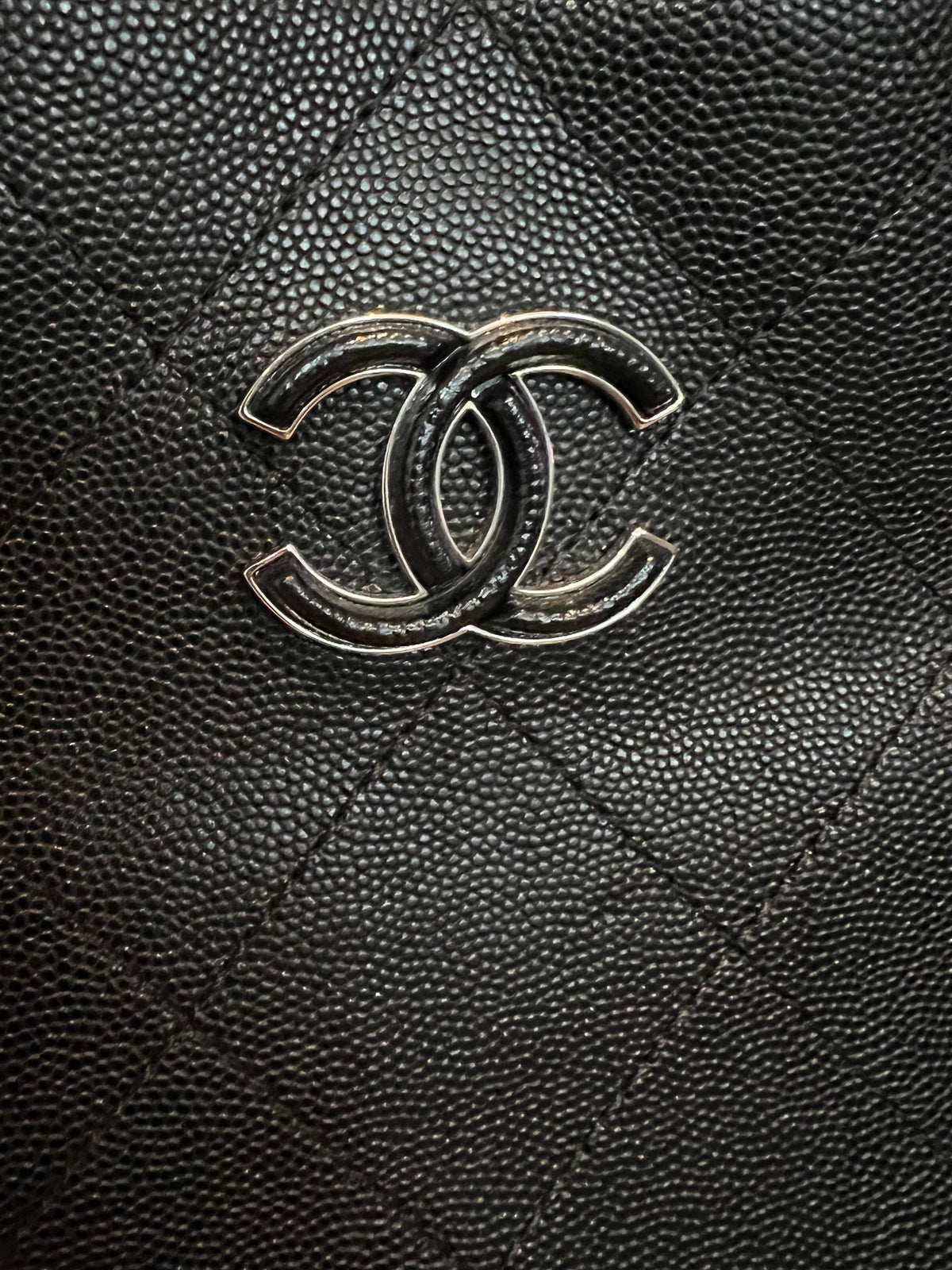 Chanel Black Caviar Skin Soft Neo Tote