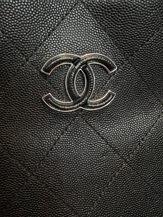 Chanel Black Caviar Skin Soft Neo Tote