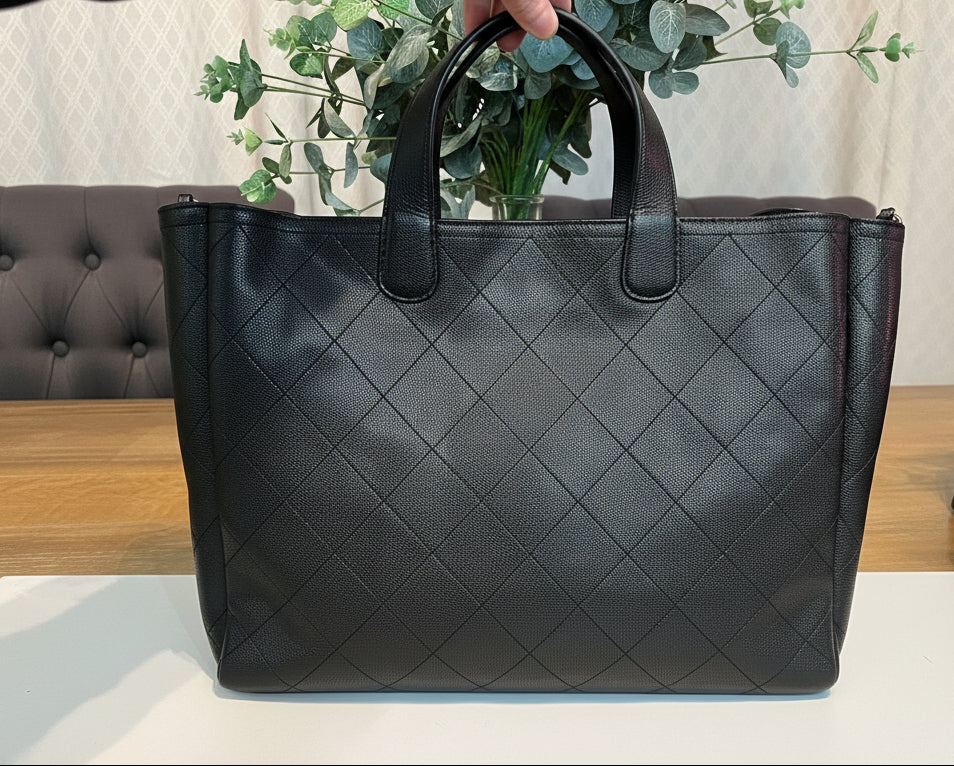 Chanel Black Caviar Skin Soft Neo Tote