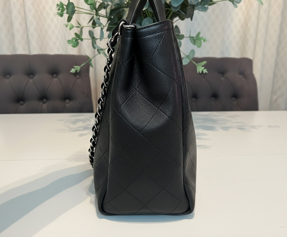 Chanel Black Caviar Skin Soft Neo Tote