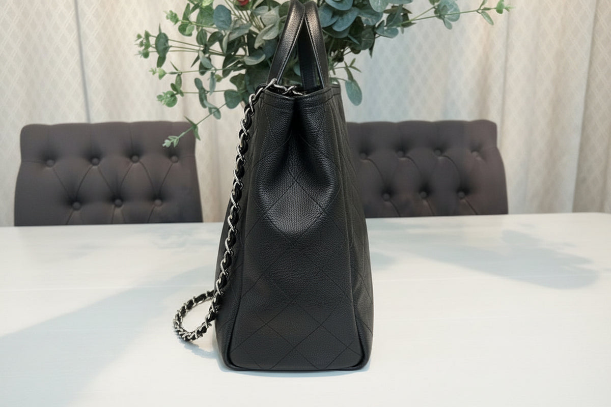 Chanel Black Caviar Skin Soft Neo Tote