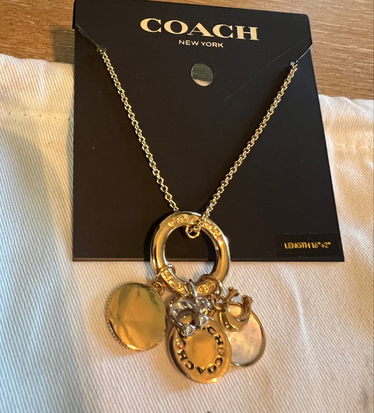 Coach Two Toned Charm Necklace