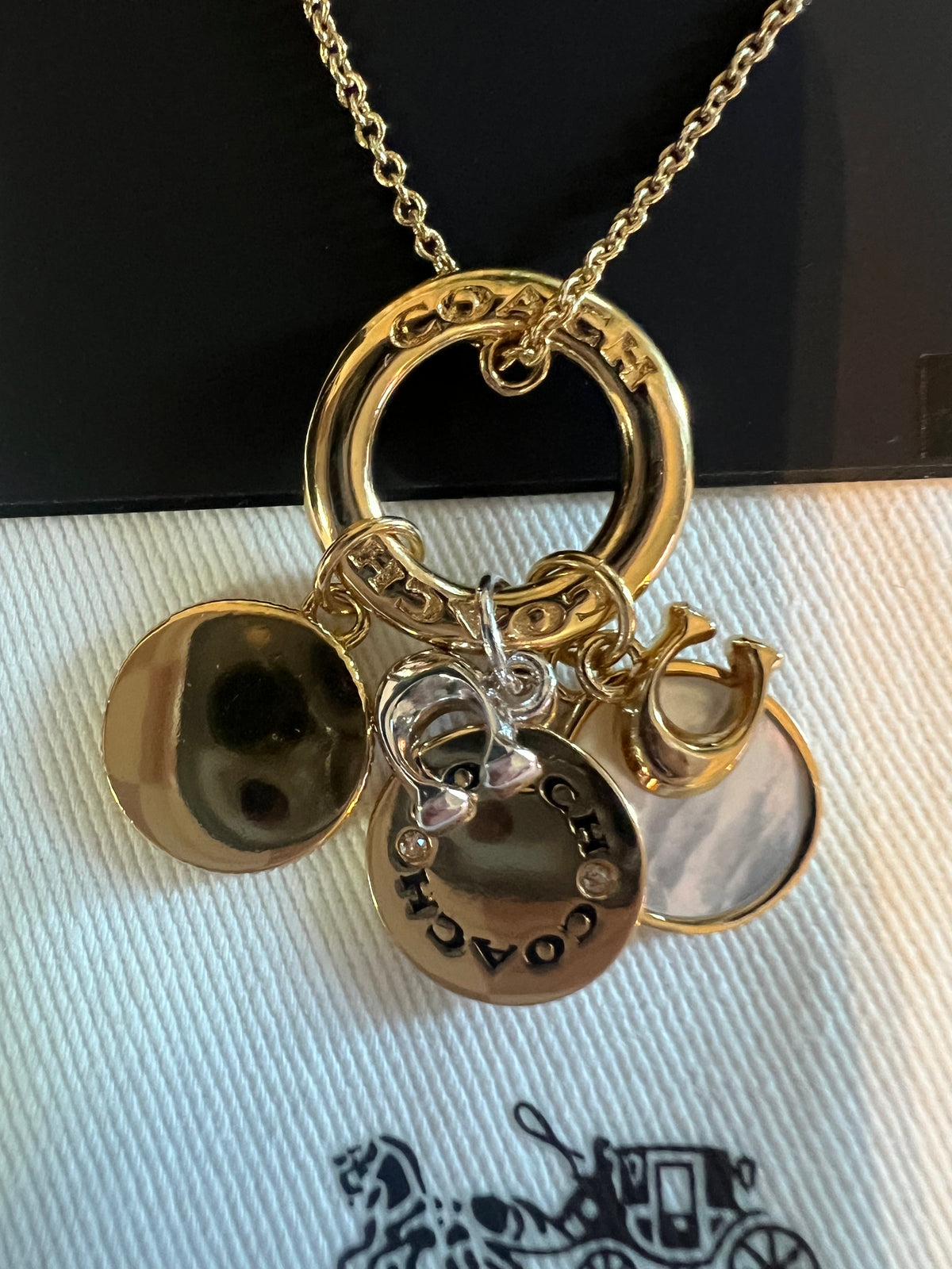 Coach Two Toned Charm Necklace