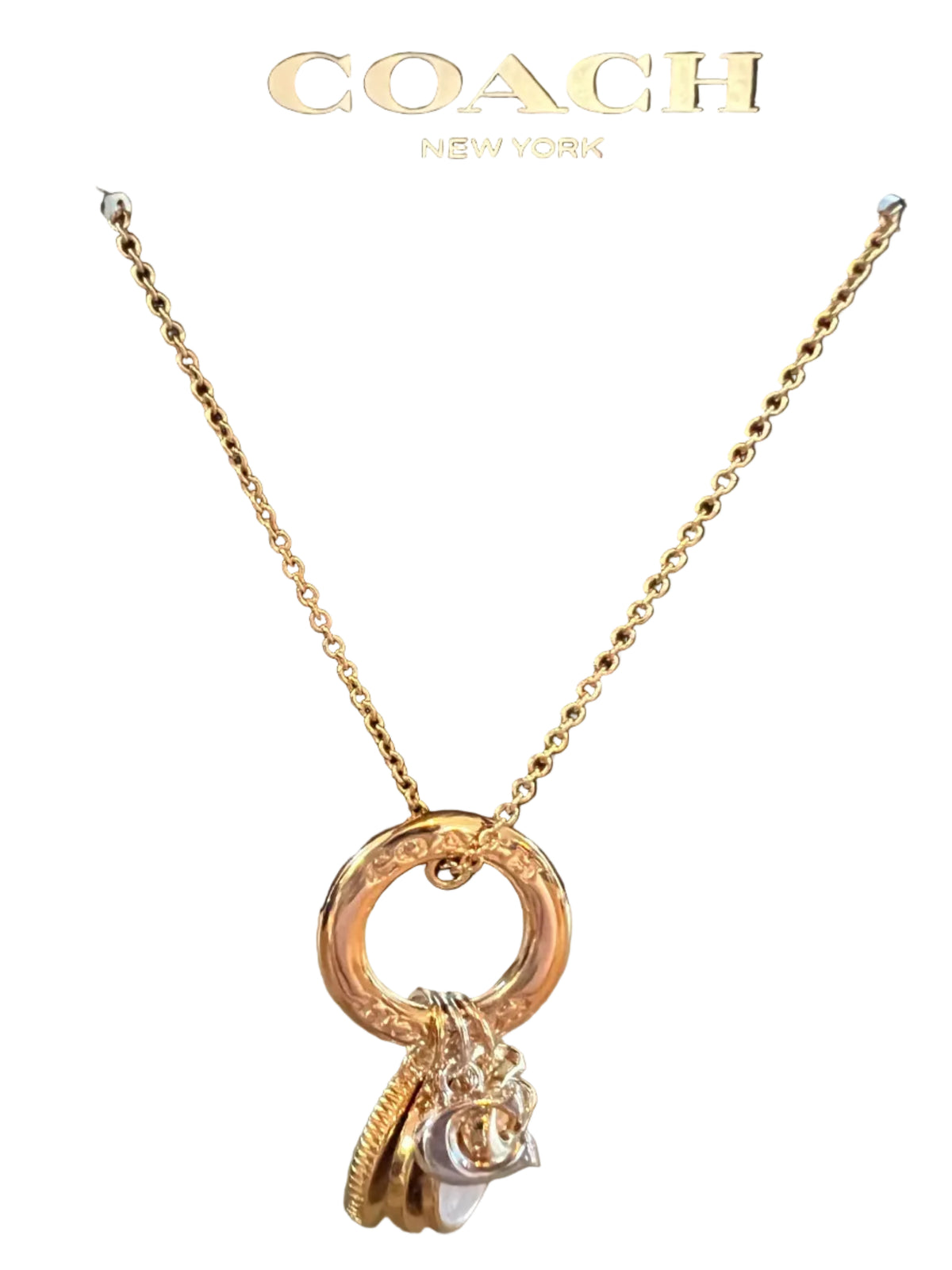 Coach Two Toned Charm Necklace