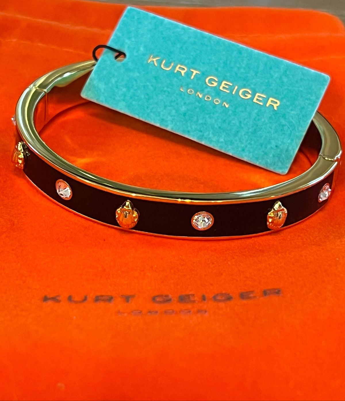Kurt Geiger Black Gold Bangle